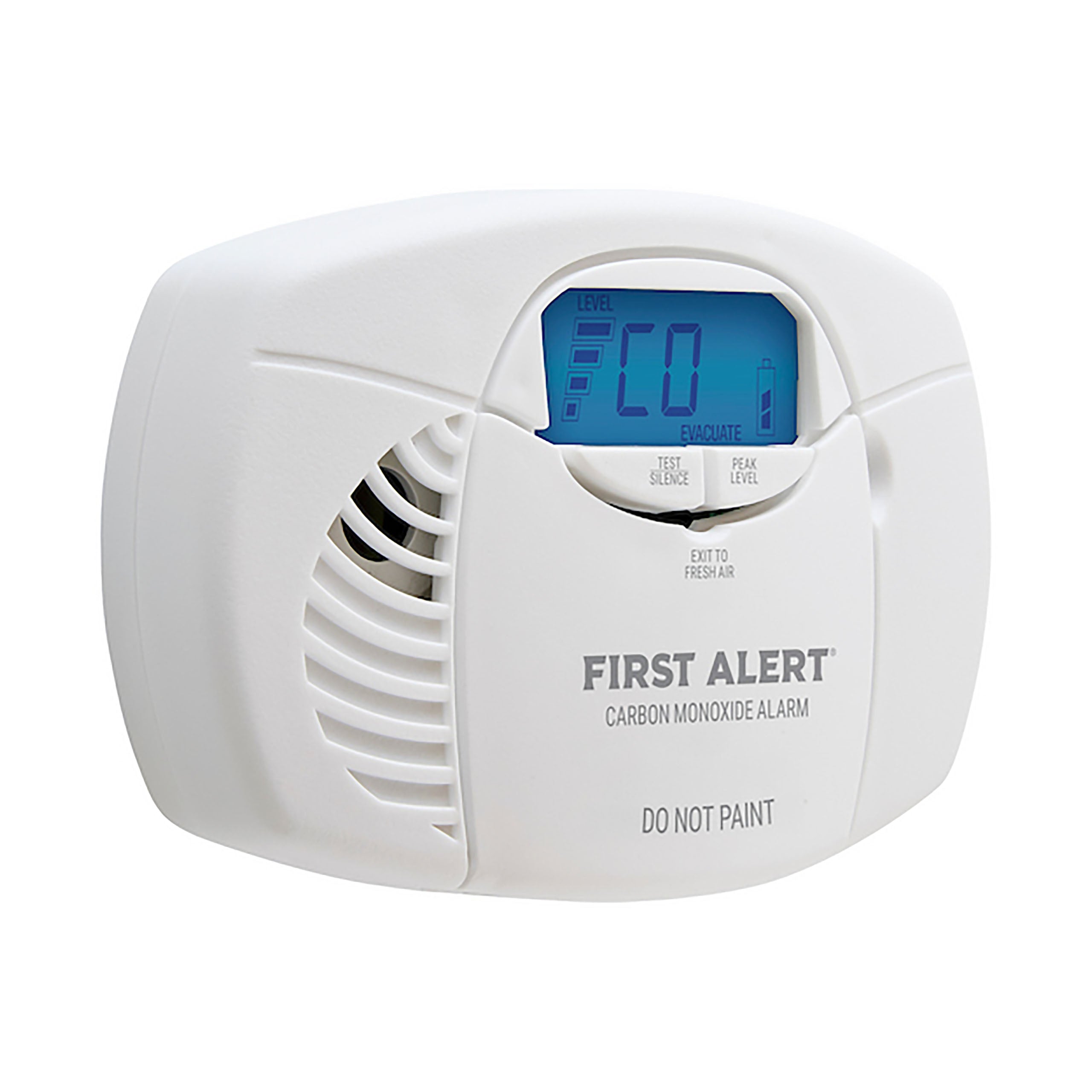 Battery-Operated Carbon Monoxide Alarm with Backlit Digital Display