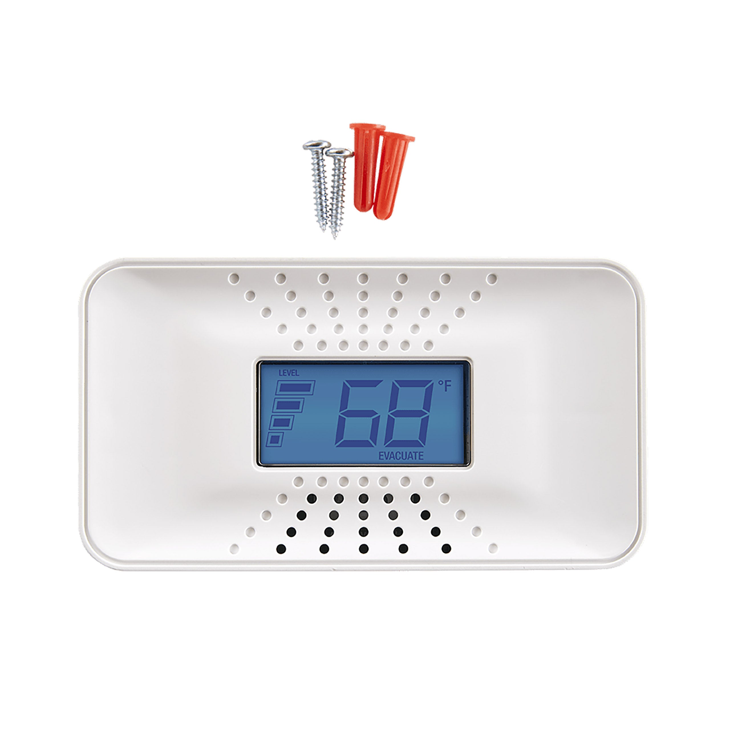 Carbon Monoxide Alarm w/10-Year Battery, Digital Temperature Display