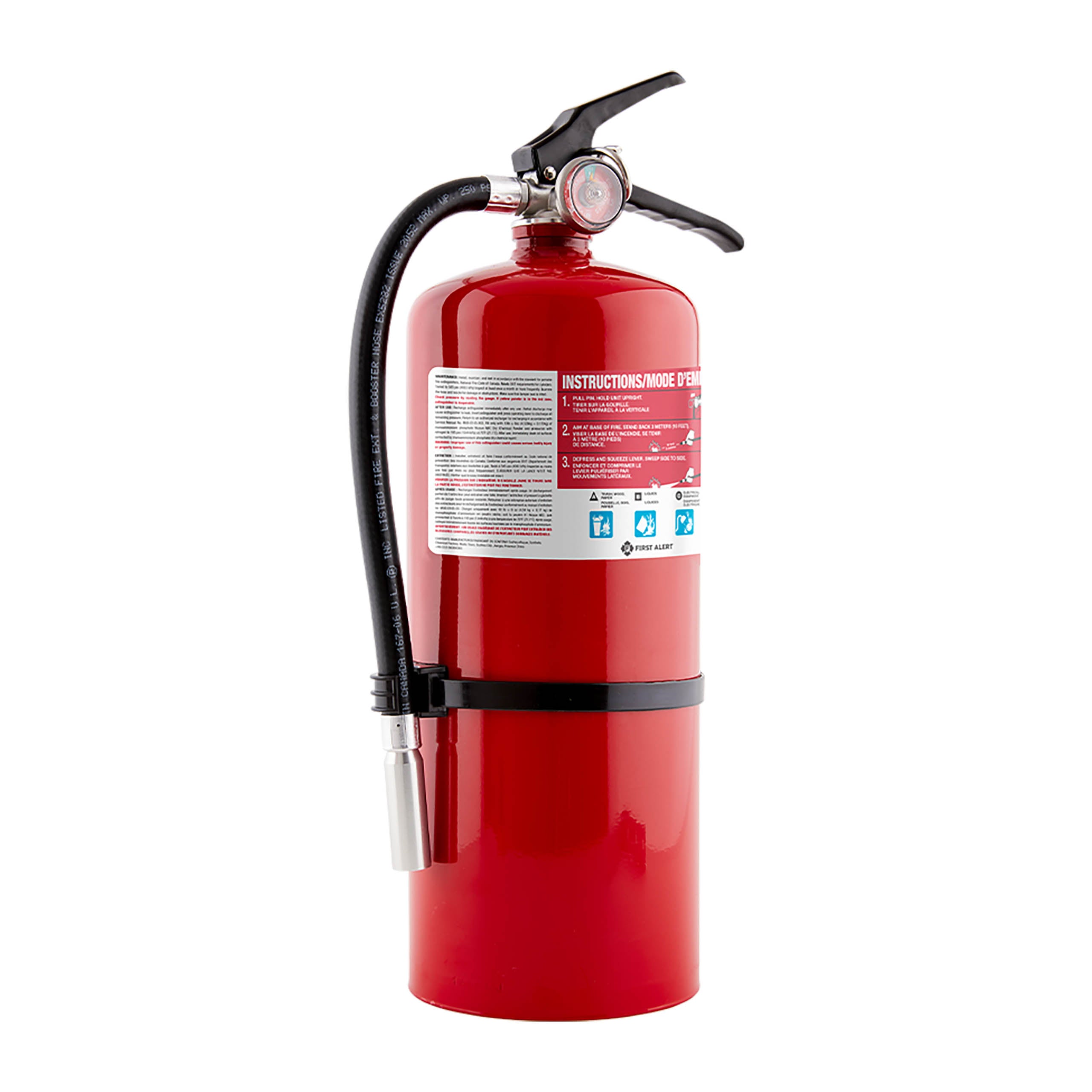 Rechargeable Commercial Fire Extinguisher UL Rated 4-A:60-B:C (Red)