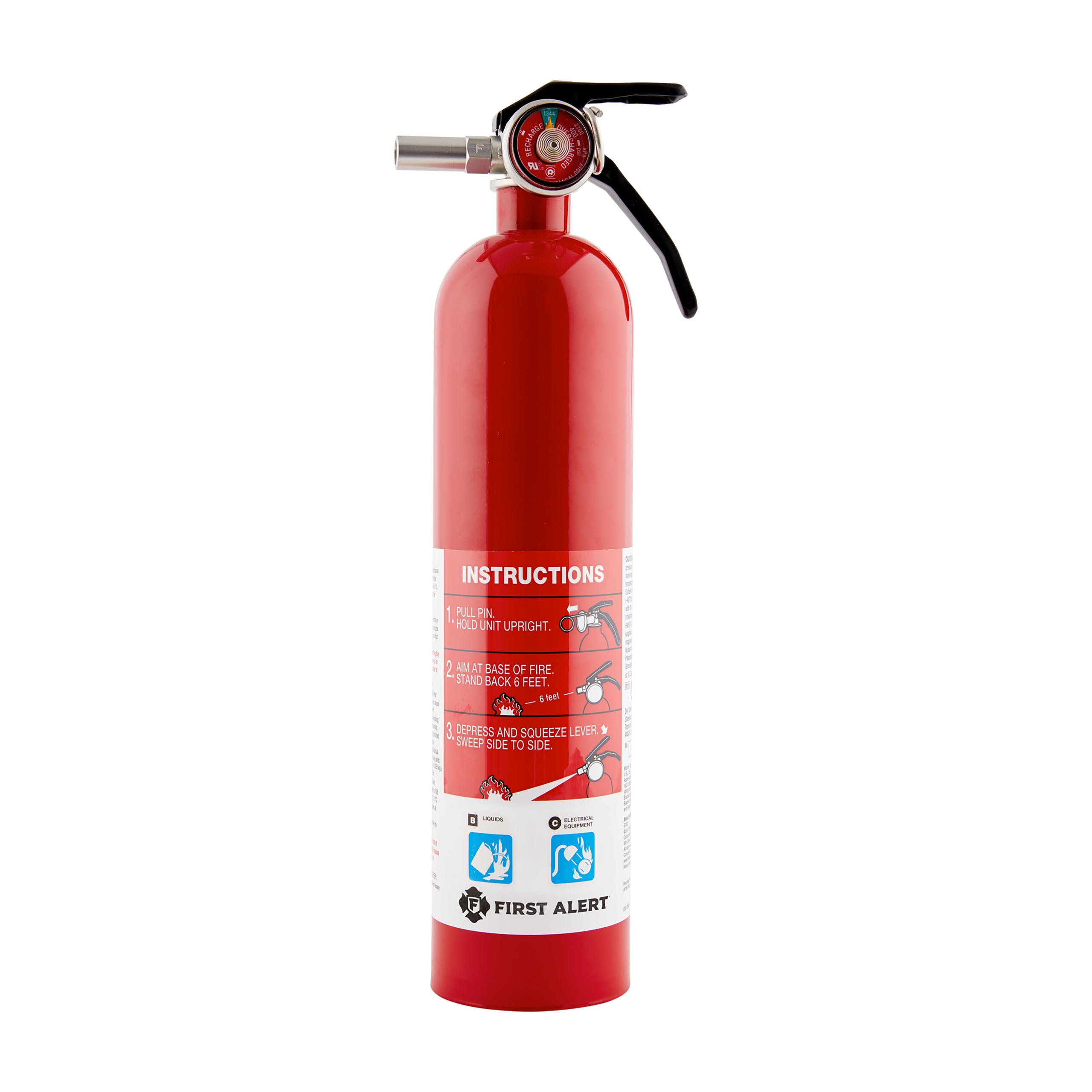Rechargeable Garage Fire Extinguisher UL Rated 10-B:C (Red)