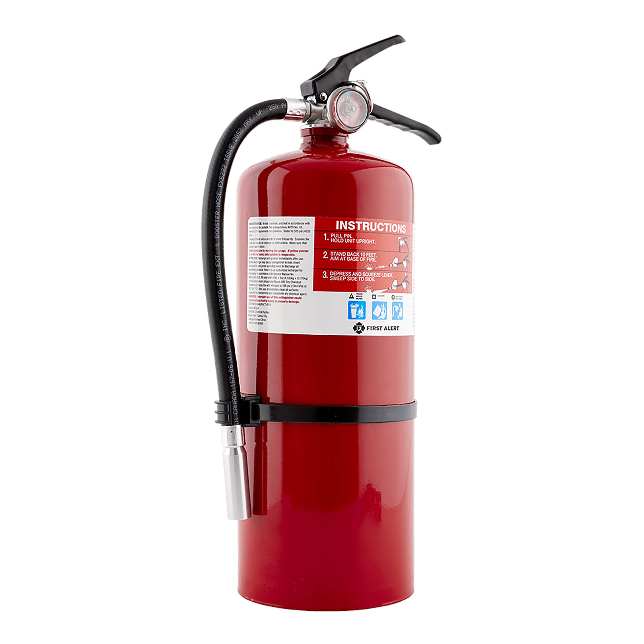 Rechargeable Commercial Fire Extinguisher UL rated 4-A:60-B:C (Red)