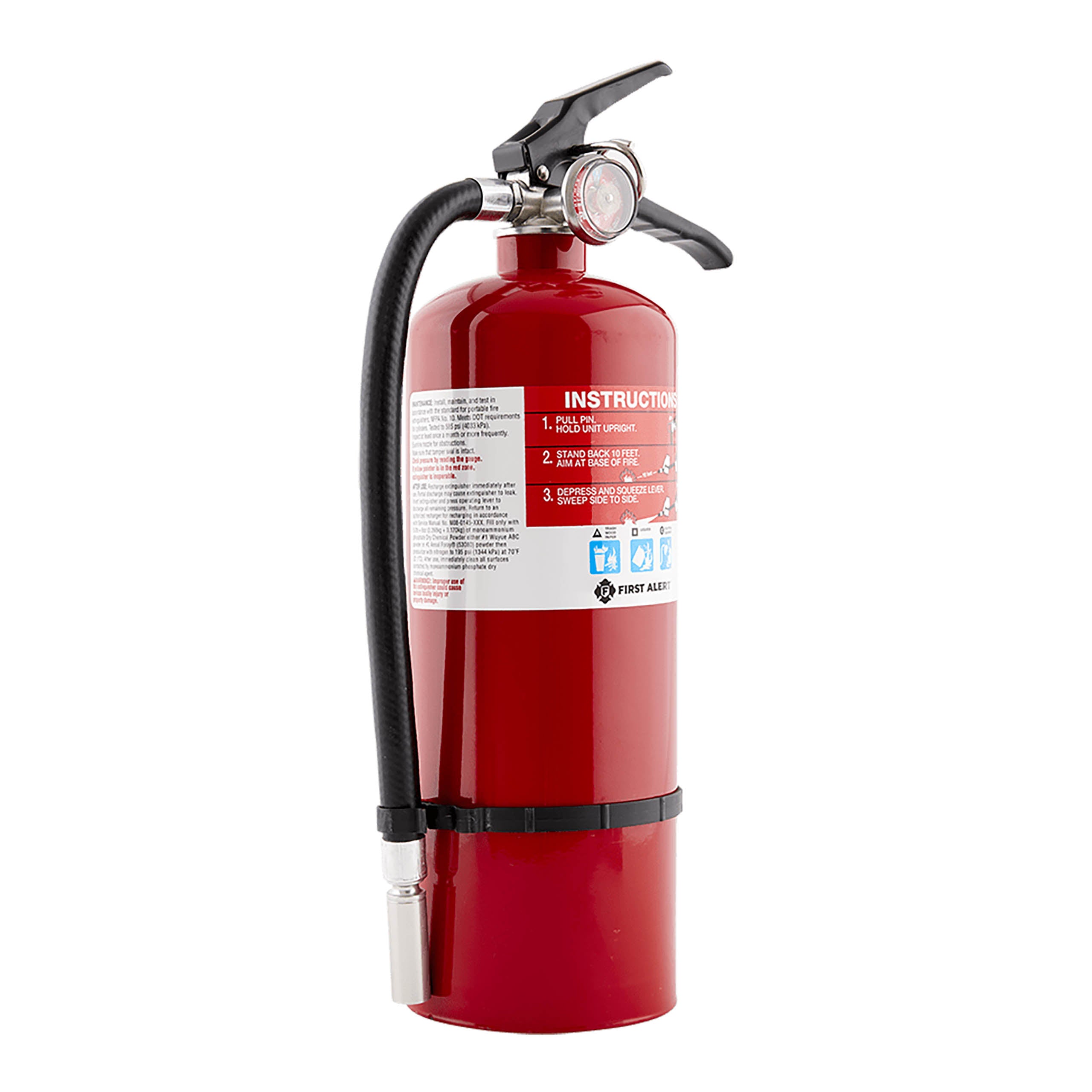 Rechargeable Heavy Duty Fire Extinguisher UL Rated 3-A:40-B:C (Red)