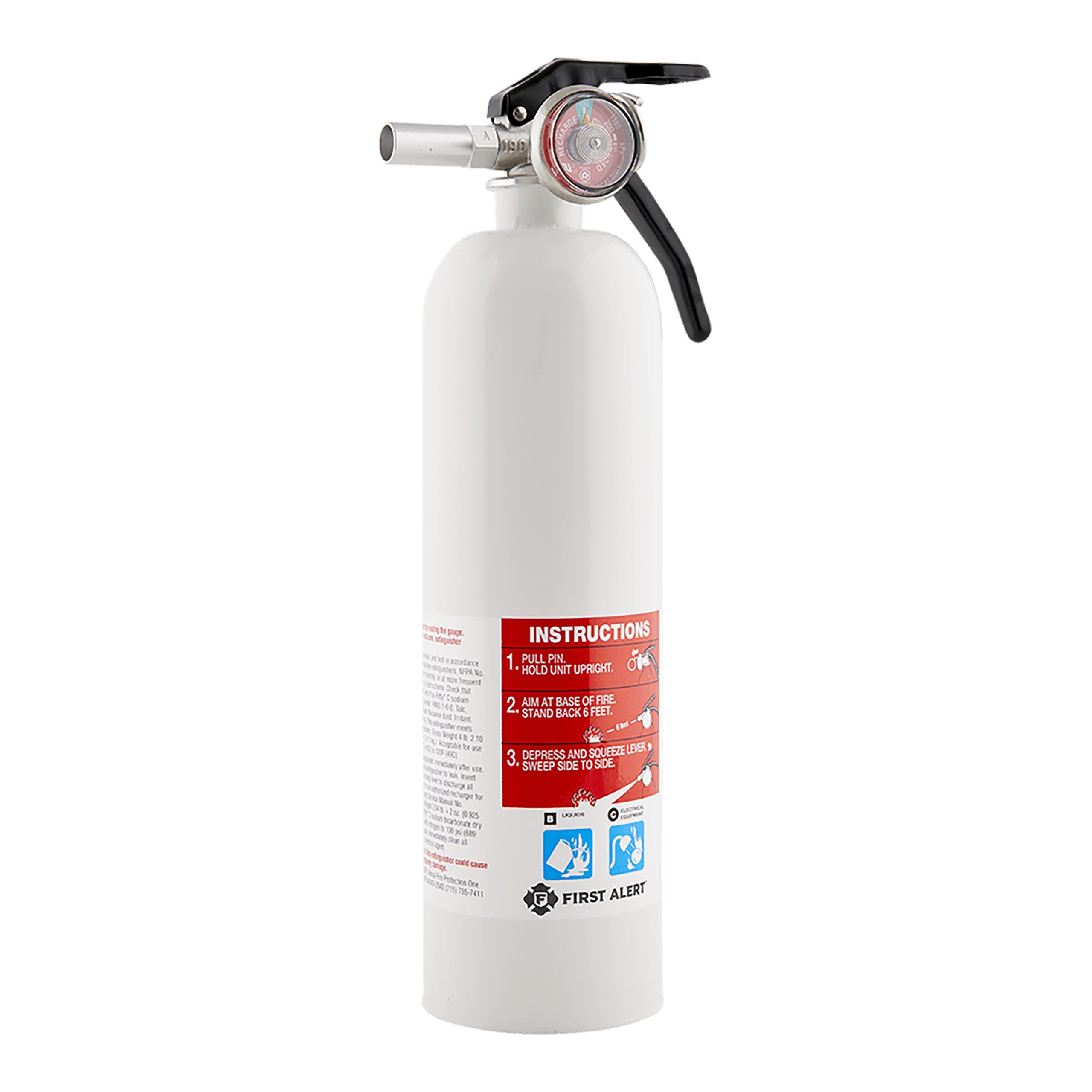 Rechargeable Recreation Fire Extinguisher UL Rated 5-B:C (White)
